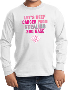 Kids Breast Cancer T-shirt Second Base Youth Long Sleeve - Yoga Clothing for You