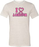 Breast Cancer T-shirt I Heart a Survivor Tri Blend Tee - Yoga Clothing for You