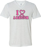 Breast Cancer T-shirt I Heart a Survivor Tri Blend V-Neck - Yoga Clothing for You