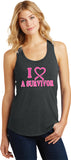 Ladies Breast Cancer Tank Top I Heart a Survivor Racerback - Yoga Clothing for You