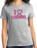 Ladies Breast Cancer T-shirt I Heart a Survivor Tee - Yoga Clothing for You