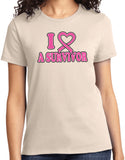 Ladies Breast Cancer T-shirt I Heart a Survivor Tee - Yoga Clothing for You