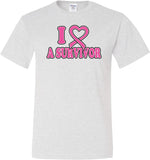 Breast Cancer T-shirt I Heart a Survivor Tall Tee - Yoga Clothing for You