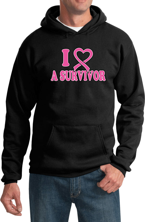 Breast Cancer Hoodie I Heart a Survivor - Yoga Clothing for You