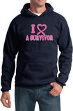 Breast Cancer Hoodie I Heart a Survivor - Yoga Clothing for You