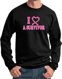 Breast Cancer Sweatshirt I Heart a Survivor - Yoga Clothing for You