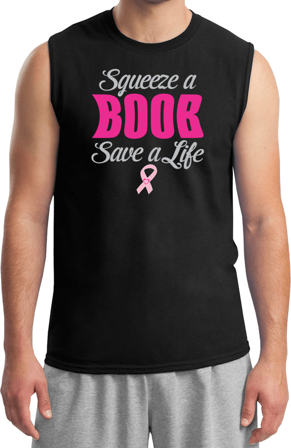 Breast Cancer T-shirt Save a Life Muscle Tee - Yoga Clothing for You