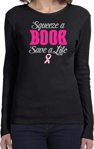 Ladies Breast Cancer T-shirt Save a Life Long Sleeve - Yoga Clothing for You