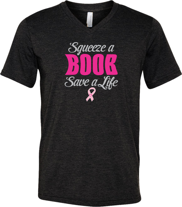 Breast Cancer T-shirt Save a Life Tri Blend V-Neck - Yoga Clothing for You