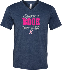 Breast Cancer T-shirt Save a Life Tri Blend V-Neck - Yoga Clothing for You