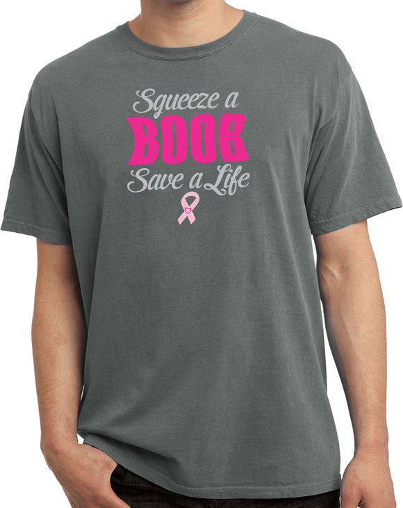 Breast Cancer T-shirt Save a Life Pigment Dyed Tee - Yoga Clothing for You