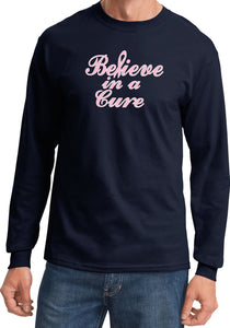 Breast Cancer T-shirt Believe in a Cure Long Sleeve - Yoga Clothing for You
