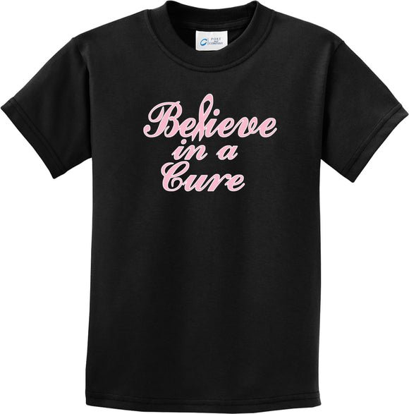 Kids Breast Cancer T-shirt Believe in a Cure Youth Tee - Yoga Clothing for You