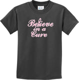 Kids Breast Cancer T-shirt Believe in a Cure Youth Tee - Yoga Clothing for You