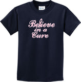 Kids Breast Cancer T-shirt Believe in a Cure Youth Tee - Yoga Clothing for You