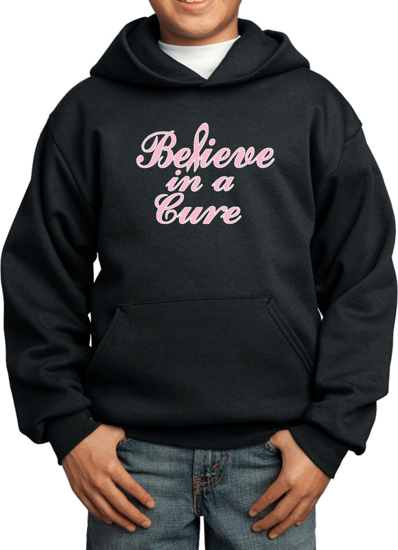 Kids Breast Cancer Hoodie Believe in a Cure - Yoga Clothing for You