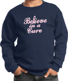 Kids Breast Cancer Sweatshirt Believe in a Cure - Yoga Clothing for You