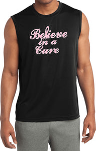 Breast Cancer T-shirt Believe in a Cure Sleeveless Competitor Tee - Yoga Clothing for You