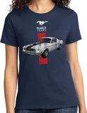 Ladies Ford Mustang T-shirt Red Stripe 50 Years - Yoga Clothing for You