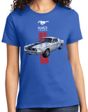 Ladies Ford Mustang T-shirt Red Stripe 50 Years - Yoga Clothing for You