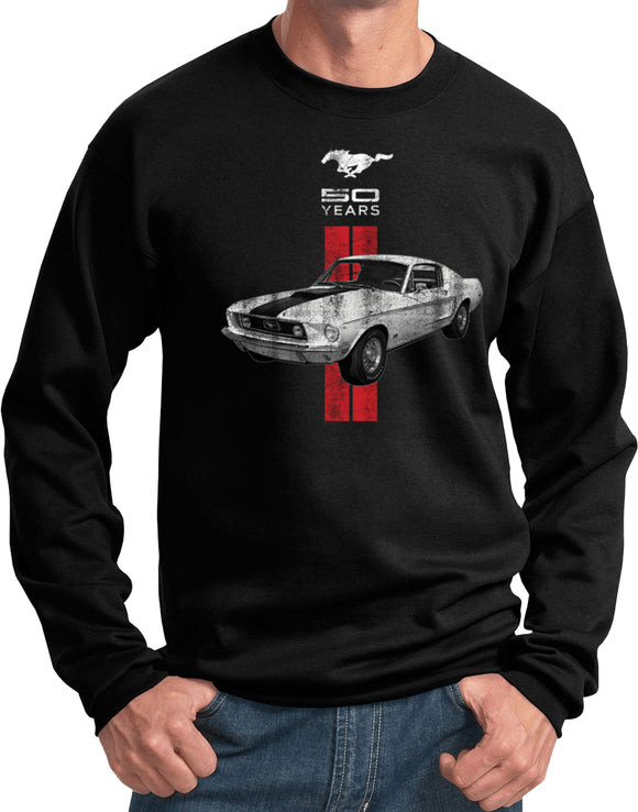 Ford Mustang Sweatshirt Red Stripe 50 Years - Yoga Clothing for You
