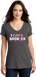 Breast Cancer Awareness I Love Boobies Womens Tri Blend V-neck T-Shirt - Yoga Clothing for You