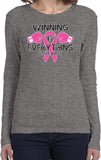 Ladies Breast Cancer T-shirt Winning is Everything Long Sleeve - Yoga Clothing for You