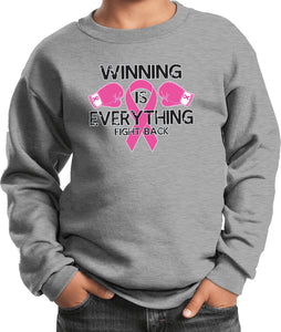 Kids Breast Cancer Sweatshirt Winning is Everything - Yoga Clothing for You