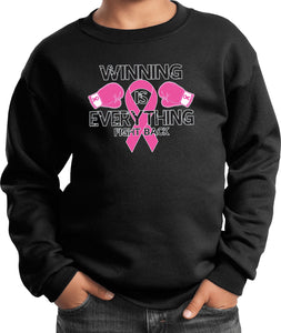 Kids Breast Cancer Sweatshirt Winning is Everything - Yoga Clothing for You