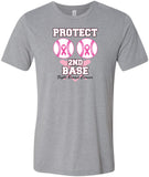 Breast Cancer T-shirt Protect Second Base Tri Blend Tee - Yoga Clothing for You