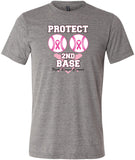 Breast Cancer T-shirt Protect Second Base Tri Blend Tee - Yoga Clothing for You