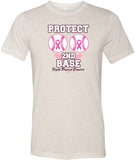 Breast Cancer T-shirt Protect Second Base Tri Blend Tee - Yoga Clothing for You