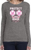 Ladies Breast Cancer T-shirt Protect Second Base Long Sleeve - Yoga Clothing for You