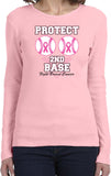 Ladies Breast Cancer T-shirt Protect Second Base Long Sleeve - Yoga Clothing for You