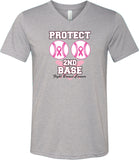 Breast Cancer T-shirt Protect Second Base Tri Blend V-Neck - Yoga Clothing for You