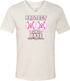Breast Cancer T-shirt Protect Second Base Tri Blend V-Neck - Yoga Clothing for You