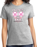 Ladies Breast Cancer T-shirt Protect Second Base Tee - Yoga Clothing for You
