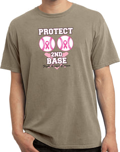 Breast Cancer T-shirt Protect Second Base Pigment Dyed Tee - Yoga Clothing for You