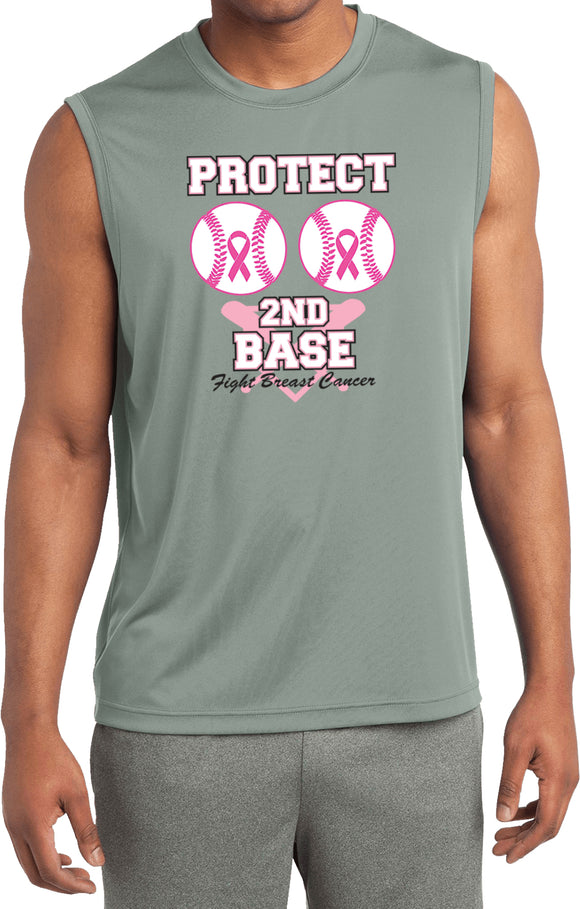 Breast Cancer T-shirt Protect Second Base Sleeveless Tee - Yoga Clothing for You