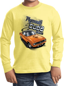 Kids Plymouth T-shirt 1970 Cuda Youth Long Sleeve - Yoga Clothing for You