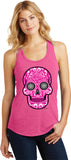 Ladies Halloween Tank Top Pink Sugar Skull Racerback - Yoga Clothing for You
