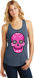 Ladies Halloween Tank Top Pink Sugar Skull Racerback - Yoga Clothing for You