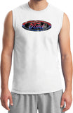 Ford Oval T-shirt Distressed Logo Muscle Tee - Yoga Clothing for You
