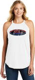 Ford Oval Tank Top Distressed Logo Ladies Tri Rocker Tanktop - Yoga Clothing for You
