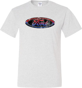 Ford Oval T-shirt Distressed Logo Tall Tee - Yoga Clothing for You