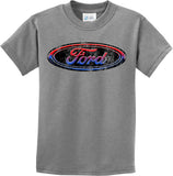 Kids Ford Oval T-shirt Distressed Logo - Yoga Clothing for You