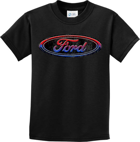 Kids Ford Oval T-shirt Distressed Logo - Yoga Clothing for You