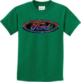 Kids Ford Oval T-shirt Distressed Logo - Yoga Clothing for You