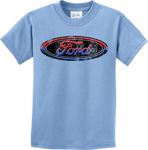 Kids Ford Oval T-shirt Distressed Logo - Yoga Clothing for You