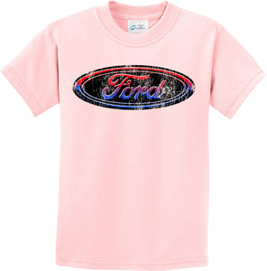 Kids Ford Oval T-shirt Distressed Logo - Yoga Clothing for You
